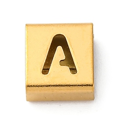 Letter A Ионное покрытие (ip) 304 квадратные подвески-слайдеры из нержавеющей стали, золотые, буква a, 9x8x4 мм, отверстие : 3.5x8.5 мм