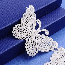 White Lace Trim Nylon String Threads for Jewelry Making, Butterfly, White, 2 inch(50mm), 15yards/roll(13.716m/roll)