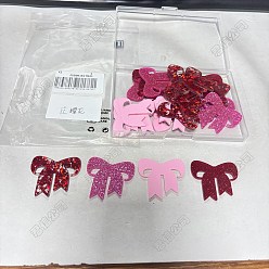 (52) Непрозрачная лаванда 24шт. 4 цвета пайеток акриловые подвески для бокалов, бокал маркер, бантом, разноцветные, 35.5~36x40x2~2.5 мм, 6 шт / цвет