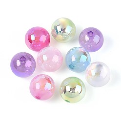 (52) Непрозрачная лаванда УФ-покрытие смоляные шарики, имитация шарики глаза кота, радужный, круглые, разноцветные, 16 мм, отверстия: 2.8 м