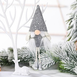 Gray Cloth Sequins Gnome Pendant Decorations, Christmas Tree Hanging Decorations, Gray, 200x80mm