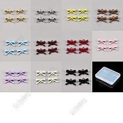 Couleur Mélangete 44 pièces 11 breloques connecteurs en alliage peint à la bombe de couleurs, liens bowknot, couleur mixte, 9.5x14.5x4.5mm, Trou: 1.4mm, 4 pcs / couleur
