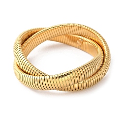 Золотой 304 из нержавеющей стали браслеты простирания, браслеты крест-накрест для женщин, ионное покрытие (ip), золотые, внутренний диаметр: 2-3/8 дюйм (6 см), 12 мм