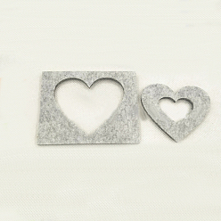 Cœur Moules à motifs en feutre de laine, fournitures de gabarit de feutrage à l'aiguille diy, firebrick, motif de coeur, 87x68x4mm