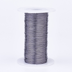 Gunmetal Eco-Friendly Round Copper Wire, Copper Beading Wire for Jewelry Making, Long-Lasting Plated, Gunmetal, 26 Gauge, 0.4mm, about 1706.03 Feet(520m)/500g
