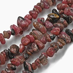 Rhodonite Natural Rhodonite Chip Bead Strands, 5~8x5~8mm, Hole: 1mm, about 31.5 inch