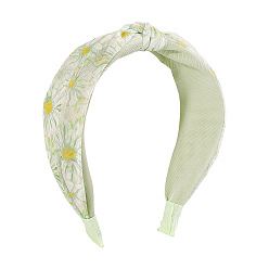 green Fashionable Floral Patchwork Headband - Chic, Colorful, Stylish Hair Accessory.