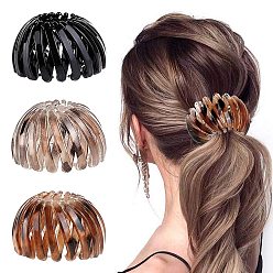 Black + Light Leopard Print + Dark Leopard Print Lazy Hair Clip for Bun, Elastic Bird's Nest Hairband, Simple Ponytail Accessory for Women.