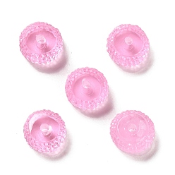 Pearl Pink Transparent Resin Beads, Textured Rondelle, Pearl Pink, 12x7mm, Hole: 2.5mm