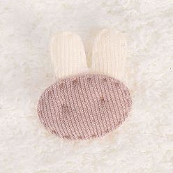 Розово-Коричневый Кабошоны из хлопчатобумажной ткани, кролик, поделки аксессуары для волос, розово-коричневый, 30x25 мм