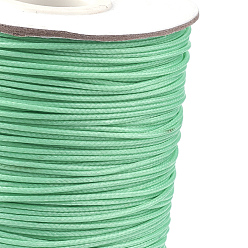Vert Printemps Moyen Coréen cordon ciré, polyester cordon, vert printemps moyen, 1 mm, environ 85 mètres / rouleau