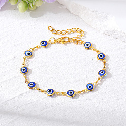 2# Golden Blue Round Eye Многоглазый индивидуальный браслет в этническом стиле с подвеской в виде дьявольского глаза из сплава - модные западные украшения