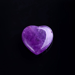 Amethyst Natural Amethyst Love Heart Stone, Pocket Palm Stone for Reiki Balancing, Home Display Decorations, 20x20mm