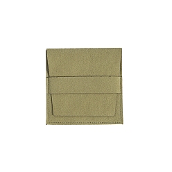 Olive Velvet Jewelry Gift Blessing Envelope Bags, Jewelry Storage Pouches for Earrings Rings, Square, Olive, 8x8cm