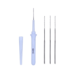 White Wool Felt Punch Needles, with Plastic Handle, Needle Felting Tool Kit for Beginners Arts, White, 143x12.5mm