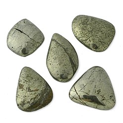 Pyrite Natural Pyrite Flat Back Cabochons, Mixed Shapes, 38~57x34~48x7~8.5mm