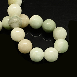 Honeydew Natural Dyed Yellow Jade Gemstone Bead Strands, Round, Honeydew, 8mm, Hole: 1mm, about 50pcs/strand, 15.7 inch