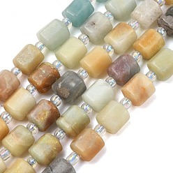 Flower Amazonite Натуральный цветок амазонитовые бусины пряди, граненые, шестиугольник, 9.5~10.5x8~8.5x9~9.5 мм, отверстие : 1~1.2 мм, около 30 шт / нитка, 15.16''~15.94'' (38.5~40.5 см)