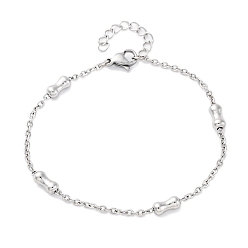 Нержавеющая Сталь Цвет 304 женские браслеты-цепочки из нержавеющей стали., два круга, цвет нержавеющей стали, 6-3/4 дюйм (17.2 см)