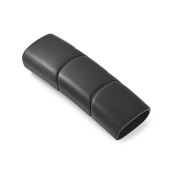 Черный Ионное покрытие (ip) 316 магнитные кламмеры из хирургической нержавеющей стали с приклеиваемыми концами, прямоугольные, матовый стиль, чёрные, 37x12x7 мм, отверстие : 10x5 мм