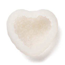 White Valentine's Day Flower Heart Candle Silicone Molds, For Scented Candle Making, White, 10x11x5.1cm, Inner Diameter: 8.6x6.85cm
