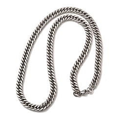 Нержавеющая Сталь Цвет 8мм 304 ожерелья из кубинской цепи из нержавеющей стали для мужчин, не тускнеет, цвет нержавеющей стали, 23.62 дюйм (60 см)