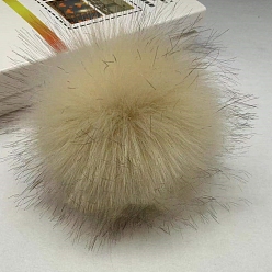 Lemon Chiffon Imitation Fox Fur Pom Pom Balls, for Bags Scarves Garment Accessories Ornaments, Lemon Chiffon, 10cm