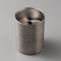 Stainless Steel Color 304 Stainless Steel Car Ashtray with Lid, Portable Ashtray for Car, Mini Car Trash Can, Stainless Steel Color, 92x68.5mm, Inner Diameter: 66mm
