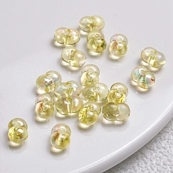Yellow Transparent Acrylic Beads, Yellow, 8x5mm, Hole: 2mm