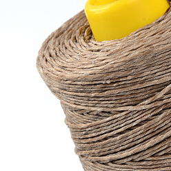Camel Eco-Friendly Polyester Thailand Waxed Cords, Twisted Cord, Camel, 1.0mm, about 328.08 yards(300m)/roll