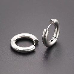 Stainless Steel Color 304 Stainless Steel Huggie Hoop Earrings, Stainless Steel Color, 5x16mm
