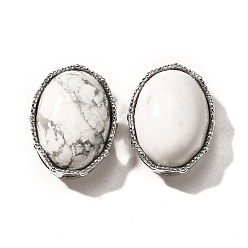 Говлит Природные многопрядные звенья хаулит, овальные, без кадмия и без свинца, платина, 20.5x15.5x10.5 мм, отверстие : 2 мм