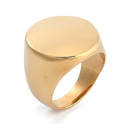 Золотой 304 палец кольца из нержавеющей стали, плоские круглые перстни-печатки для унисекс, ионное покрытие (ip), золотые, 21 мм, внутренний диаметр: 19 мм
