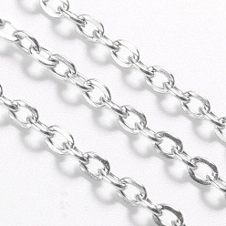 Платина Железо кабельные сети, несварные, с катушкой, Плоско-овальные, без кадмия и без свинца, платиновый цвет, 4x2.7x0.7 мм, около 32.8 футов (10 м) / рулон