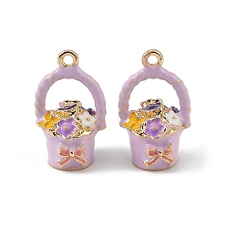 чертополох Подвески из эмали и сплава, подвески в виде цветочных корзин, долговечный, стойки покрытие, золотые, чертополох, 19.5~20x11.5x10.5~11 мм, отверстие : 1.4 мм