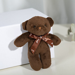 Brun De Noix De Coco Mignon peluche pp coton ours poupée pendentif décorations, avec les accessoires en alliage, pour la décoration de sac porte-clés, brun coco, 12 cm
