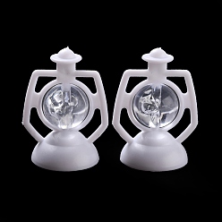 White Creative Mini Resin Oil Lamp, for Dollhouse Accessories Pretending Prop Decorations, White, 20x26x35~35.5mm, 2pcs/set