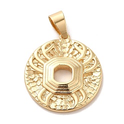 Cancer Real 18K Gold Plated Zodiac Theme Brass Pendants, Cancer, 22.5~23x20.5~21x2~3mm, Hole: 6x4mm