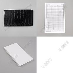 Черный 1обложки для книг из искусственной кожи, прямоугольные, с 5шт. карточками для подсчета очков в гольфе, бумагой для записи результатов., чёрные, 190x108x11 мм