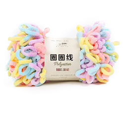 Colorful Macaron Color Arm Knitting Yarn, Super Soft Thick Fluffy Jumbo Chenille Polyester Yarn, for Blanket Pillows Home Decoration Projects, Colorful, 6~8m/roll