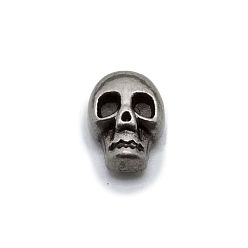 Antique Silver Halloween Skull Zinc Alloy Collision Rivets, Semi-Tublar Rivet, for Belt Clothes Purse Handbag Leather Craft DIY Handmade Accessories, Antique Silver, 11x9mm