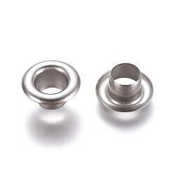 Stainless Steel Color European Style 201 Stainless Steel Eyelet Core, Grommet for Large Hole Beads, Flat Round, Stainless Steel Color, 10x5mm, Hole: 5mm
