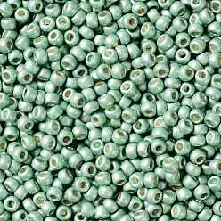 (PF570F) PermaFinish Mint Green Metallic Matte TOHO Round Seed Beads, Japanese Seed Beads, (PF570F) PermaFinish Mint Green Metallic Matte, 8/0, 3mm, Hole: 1mm, about 1110pcs/50g