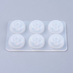 White Silicone Bead Molds, Resin Casting Molds, For UV Resin, Epoxy Resin Jewelry Making, Round, White, 7.6x5.1x1cm, Hole: 6.5mm, Inner Size: 14mm, Inner Size: 14mm