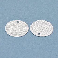 925 Sterling Silver Plated Brass Charms, Flat Round, 925 Sterling Silver Plated, 15x0.5mm, Hole: 1.4mm