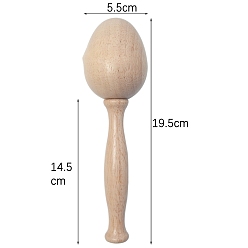 Wheat Darning Eggs for Socks, Wood Sewing Tool, Wheat, 19.5x5.5cm