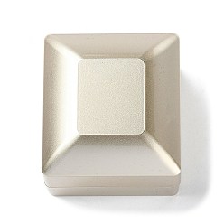 Pale Goldenrod Rectangle Plastic Ring Storage Boxes, Jewelry Ring Gift Case with Velvet Inside and LED Light, Pale Goldenrod, 5.9x6.4x5cm