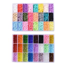 Mixed Color DIY Beads Jewelry Kits, Including Disc/Flat Round Handmade Polymer Clay Beads, Heishi Beads, Mixed Styles Glass Round Seed Beads, Mixed Color, 6x1mm, Hole: 2mm, 240g
