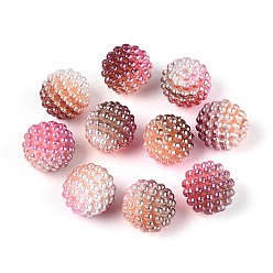 Индийский Красный Имитация жемчуга акриловые, Берри бисера, комбинированные бисером, круглые, Индийская красная, 15.5 мм, отверстие : 2.5 мм, около 200 шт / упаковка