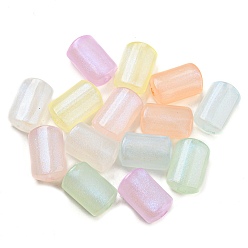 Mixed Color Luminous Acrylic Beads, Glitter Beads, Glow in the Dark, Tube, Mixed Color, 18.5x12x8.5mm, Hole: 2.8mm, about 328pcs/500g
